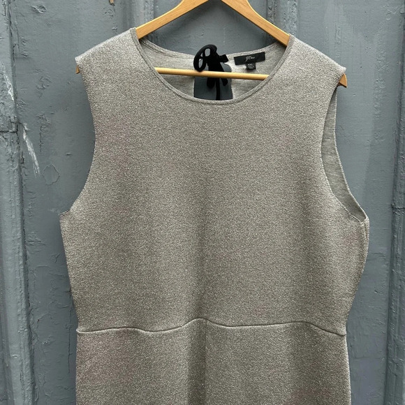 J Crew  Madison Lurex Silver Metallic Jumpsuit, BNWT, size XXL - Picture 5 of 11